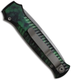 Piranha Mini-Guard Green Automatic Knife (2.9" Bead Blast Serr)