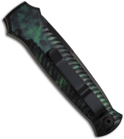 Piranha Mini-Guard Green Tactical Automatic Knife (2.9" Black Serr)