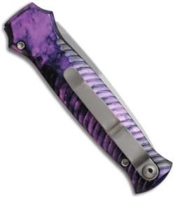 Piranha Mini-Guard Plum Automatic Knife (2.9" Bead Blast Plain)