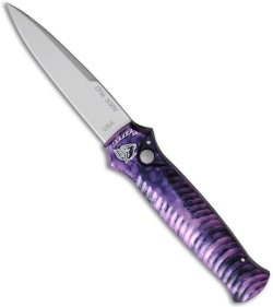 Piranha Mini-Guard Plum Automatic Knife (2.9" Bead Blast Plain)