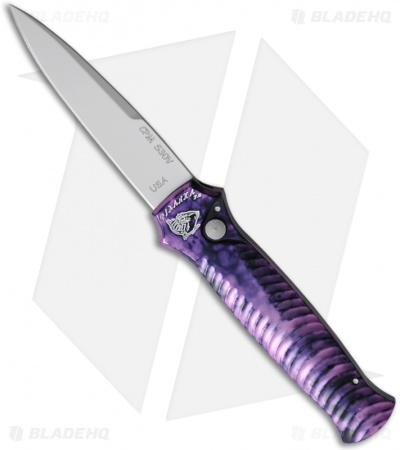 Piranha Mini-Guard Plum Automatic Knife (2.9" Bead Blast Plain)