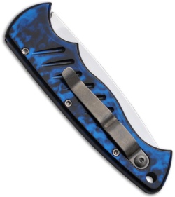 Piranha Blue P-1 Pocket Automatic Knife (3.2" Mirror Serr)