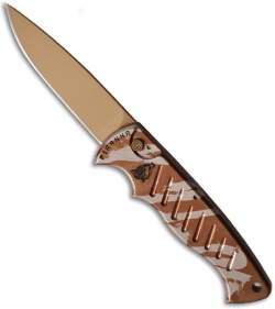 Piranha Automatic Pocket Knife Desert Camo (3.2" Bronze Plain)