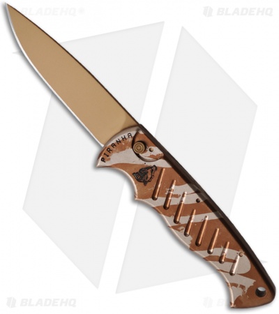 Piranha Automatic Pocket Knife Desert Camo (3.2" Bronze Plain)