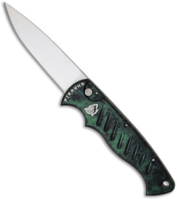 Piranha Green P-1 Pocket Automatic Knife (3.2" Mirror Plain)