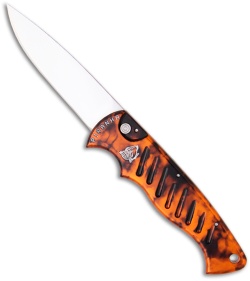 Piranha Burnt Orange P-1 Pocket Automatic Knife (3.2" Mirror Plain)