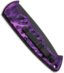 Piranha Tactical Plum Pocket Automatic Knife (3.2" Black Serr)