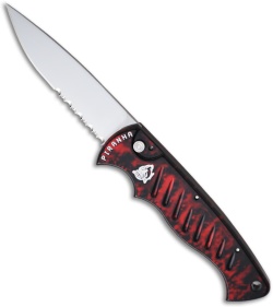 Piranha Red P-1 Pocket Automatic Knife (3.2" Mirror Serr)