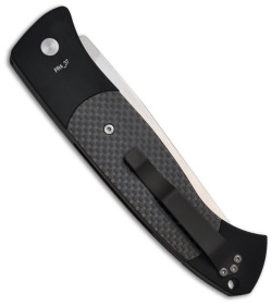 Protech Brend Auto 1 Knife w/ Carbon Fiber Inlays (5" Satin Plain) 1104