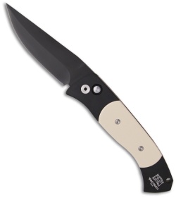 Protech Medium Brend 3 Tuxedo Ivory Micarta Automatic Knife (3.75" Black) 1352