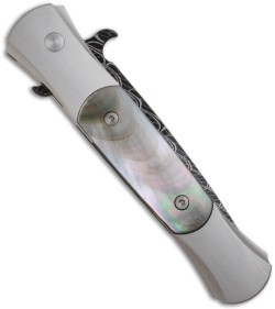 Protech Custom Steel Don Knife w/ Black Lip Pearl Inlays (3.5" Damascus)