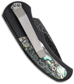 Protech Custom J4 Runt Automatic Knife w/ Abalone (1.94" Damascus) 4450-AB