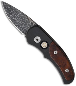 Protech Custom J4 Runt Automatic Knife Desert Ironwood (1.94" Damascus) 4450-DIW