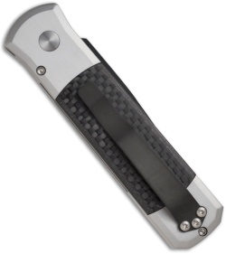 Protech Steel Custom Godson Knife w/ Carbon Fiber (3.15" Black Plain) 749 BT