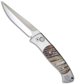 Protech Custom Steel Brend 1 Automatic Knife w/ Mastodon Tooth (4.75" Mirror)