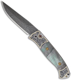 Protech Small Brend Auto 2 Ultimate Custom Knife Black Lip Pearl (2.9" Damascus)