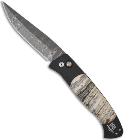 Protech Custom Brend 1 Automatic Knife w/ Mastodon Tooth (5" Damascus)