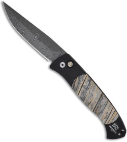Protech Custom Brend 1 Automatic Knife Mastodon Tooth (4.75" Damascus)