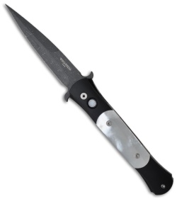 Protech The Don Damascus Custom Automatic Knife w/ Mother of Pearl Inlays