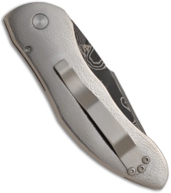 Protech Custom Elishewitz Titanium Doru Automatic Knife (3.5" Damascus) *Used