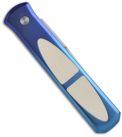 Protech Titanium Custom Godfather Automatic Knife w/ Ivory (4" Satin Plain)