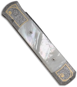 Protech Masterpiece Custom Godfather Auto Knife w/ Mother of Pearl (4" Damascus)