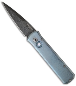 Protech Custom Titanium Godson Blue "Orange Peel" Finish (Damascus)