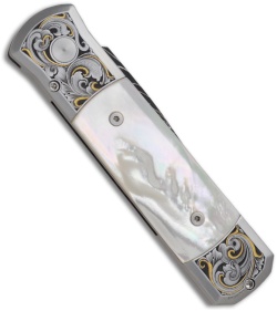 Protech Ultimate Custom Steel Godson Knife w/ Mother of Pearl (3.15" Damascus)