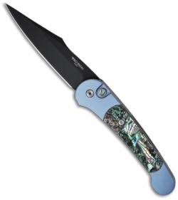 Protech Monaco Custom Titanium Automatic Knife w/ Abalone (3.3" Black)