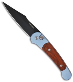 Protech Monaco Custom Titanium Automatic Knife w/ Cocobolo Wood (3.3" Black)
