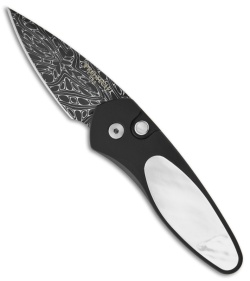 Protech Custom Sprint Automatic Knife w/ Mother of Pearl (1.95" Damascus)