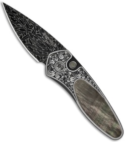 Protech Sprint Ultimate Custom Automatic Knife Black Lip Pearl (1.95" Damascus)