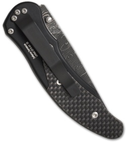 Protech Defiance Limited Damascus D/A Auto Knife w/Carbon Fiber 1800-D