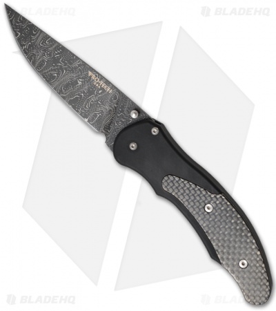Protech Defiance Limited Damascus D/A Auto Knife w/Carbon Fiber 1800-D