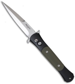 Protech The Don Automatic Knife w/ OD Green G-10 Inserts (Satin PLN) 1739