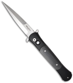 Protech Large Don Automatic Knife w/ Carbon Fiber (4.5" Satin Plain) 1904
