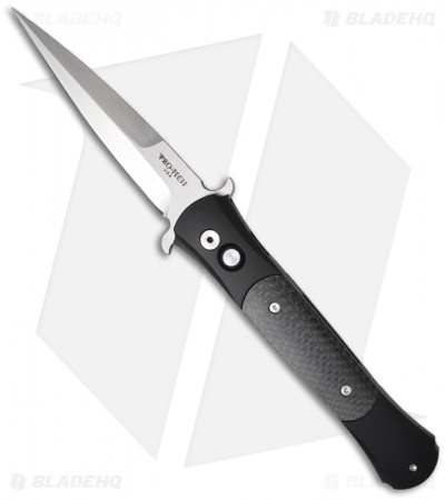Protech Large Don Automatic Knife w/ Carbon Fiber (4.5" Satin Plain) 1904