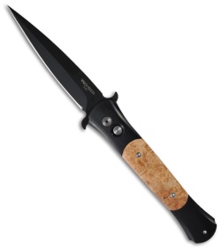 Protech Knives Large Don Knife w/ Maple Burl Wood (4.5" Black Plain) 1907