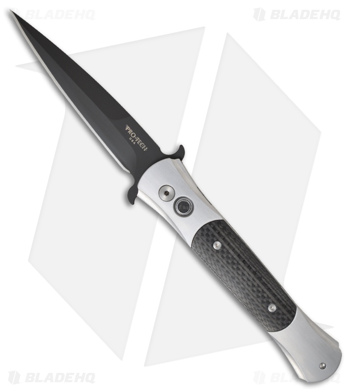 Protech Large Don Steel Automatic Knife Carbon Fiber (4.5" Black) 1912