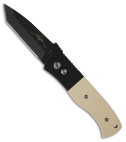 Emerson Protech CQC-7 Automatic Knife Tuxedo w/ Ivory Micarta (3.25" Plain)