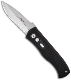 Emerson Protech CQC7-A Spear Point Auto Knife w/ Knurl (3.25" Stonewash Serr)