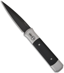Protech Godfather Automatic Knife Grey Handle w/ G-10 Inlays (Black PLN) 900BT