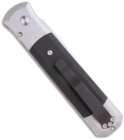 Protech Godfather Automatic Knife Gray w/ Black G10 (4" Satin Plain) 900