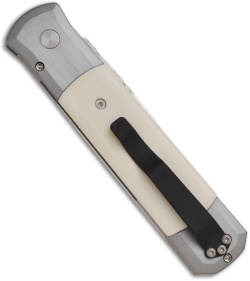Customized Protech Godfather Automatic Knife w/ Ivory (4" Satin Plain)
