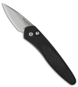 Protech Half-Breed Black Automatic Knife Carbon Fiber (1.95" Stonewash) 3615