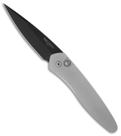 Protech Newport Silver Automatic Knife (3" Black Plain) 3403