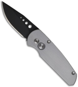 Protech Runt 2 Gray Automatic Knife (Black PLN) R203