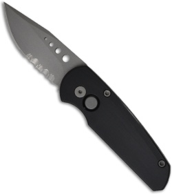 Protech Runt 2 Black Automatic Knife (Bead Blast SER) R206