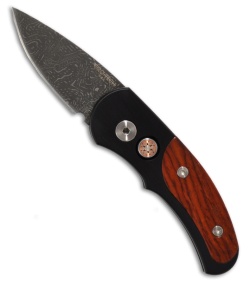 Protech Runt J4 Damascus Custom w/ Cocobolo Inlays (PLN) 4406-D