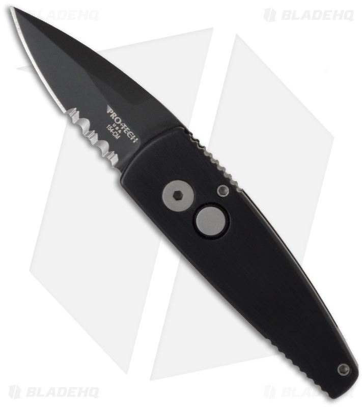 Protech Stinger Black Automatic Knife (1.94" Black Serr) 401PSBT Blade HQ